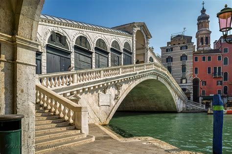 The Rialto Bridge on Venice Grand Canal in Venice Italy