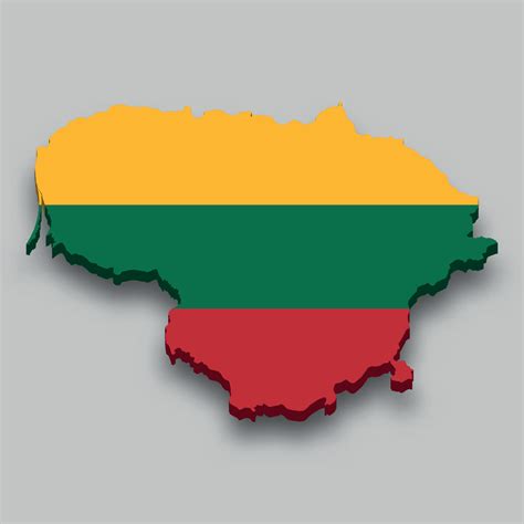 3d isometric Map of Lithuania with national flag. 11175427 Vector Art at Vecteezy