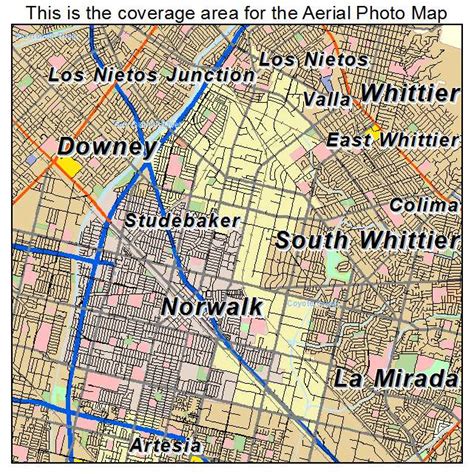 Aerial Photography Map of Santa Fe Springs, CA California