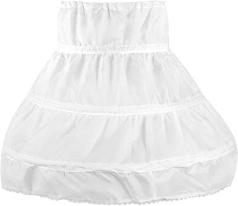Buy OULII Girls' Petticoat Half Slip 3 Hoop Flower Girl Crinoline Petticoat Skirt White Online ...