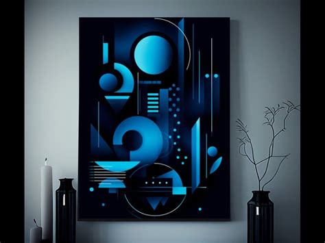 Abstract Blue and Vantablack Art Print, Abstract Shapes Art, Unique Original Art, Statement Art ...