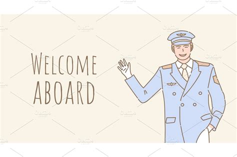 Welcome aboard vector banner design | People Illustrations ~ Creative Market