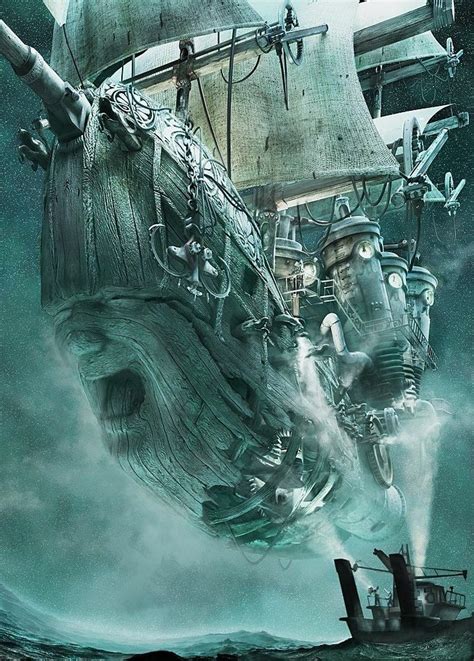 It's a steampunk ghost ship, Flying Dutchman, by Michał Stelmachowicz ...