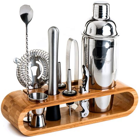 Buy Mixology Cocktail Shaker Set - 10-Piece Cocktail Making Set - Home ...