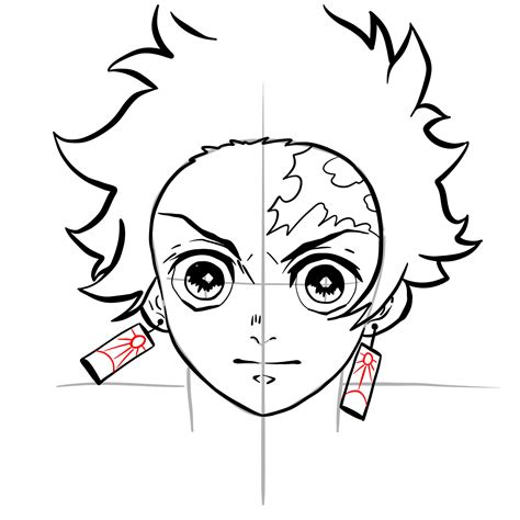 How To Draw Tanjiro Face