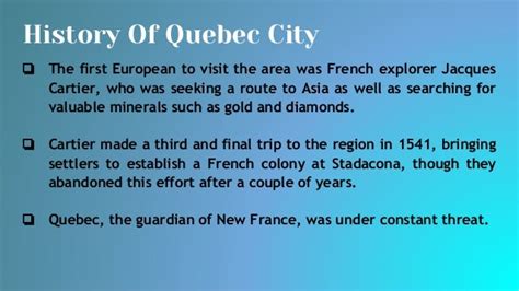 Quebec city history, culture, etc