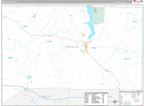 Franklin County, IN Wall Map Premium Style by MarketMAPS - MapSales.com