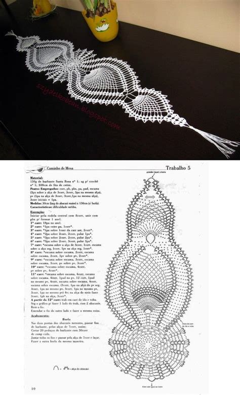 Pineapple Table Runner Crochet Table Runner Pattern, Crochet Doily Patterns, Crochet Tablecloth ...