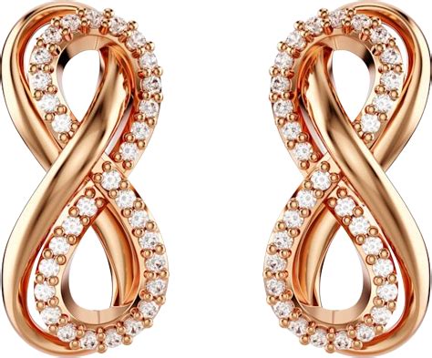 Swarovski Hyperbola Stud Earrings - Rose Gold/Transparent • Pris