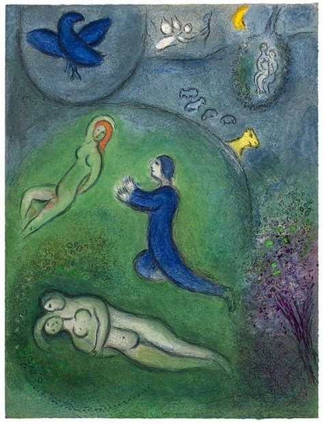 Marc Chagall, Daphnis et Lycénion (Daphnis and Lycenion), from Daphnis ...