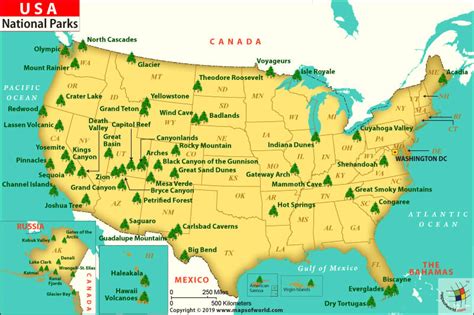 US National Parks Map | Map of US National Parks