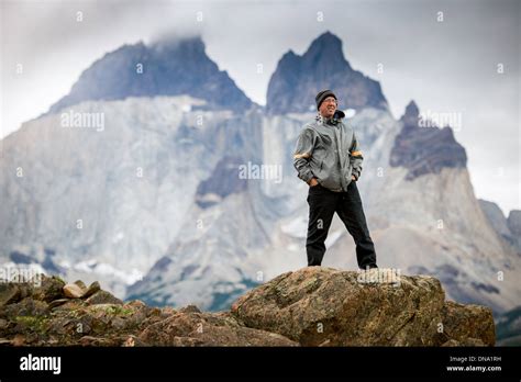 Tourist hiking in Torres del Paine National Park Chile Stock Photo - Alamy