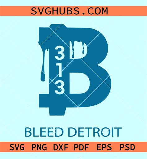 Bleed Detroit Lions SVG, Detroit Lions SVG, Lions Football SVG