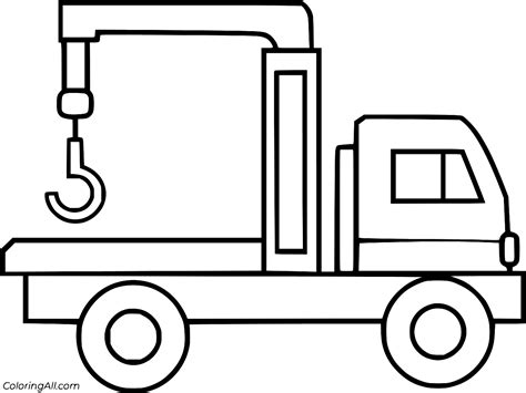 Easy Crane Truck Coloring Page - ColoringAll