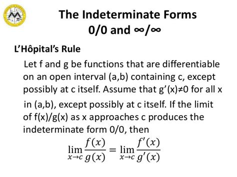 Lesson 5 indeterminate forms