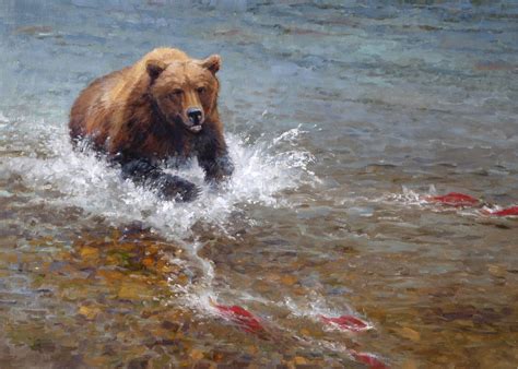 Grizzly bear painting by Ralph Oberg | Bear paintings, Brown bear art ...