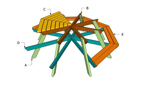 Octagon Picnic Table Plans | MyOutdoorPlans