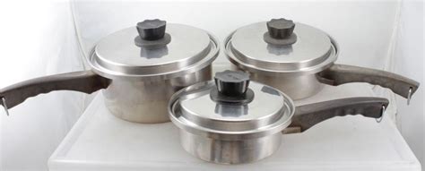 Lustre Craft Cookware 3 Sauce Pans W/lids 3 Ply Multi Core Stainless Steel Vntge #LustreCraft ...