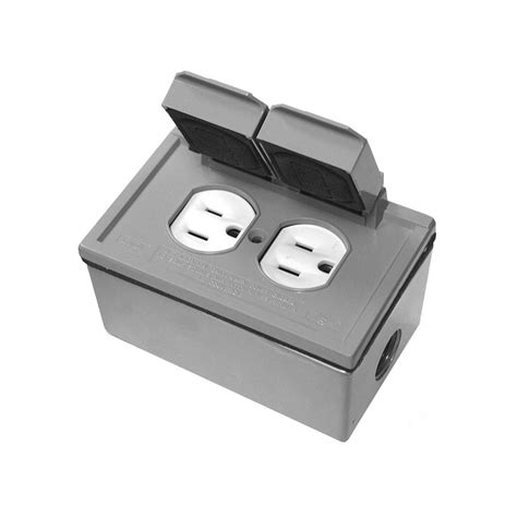 Leviton 04976-731 Duplex Receptacle Weatherproof Outlet Cover Kit with ...