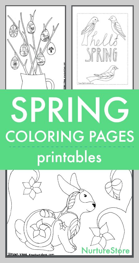 Spring coloring sheets printables for children - NurtureStore