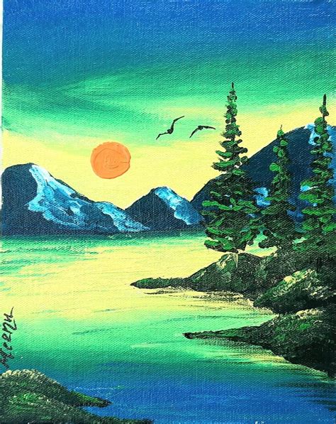 Easy Scenery Painting - Simple Landscape painting- Acrylic painting for ...