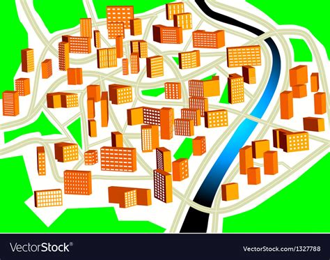 Town plan Royalty Free Vector Image - VectorStock