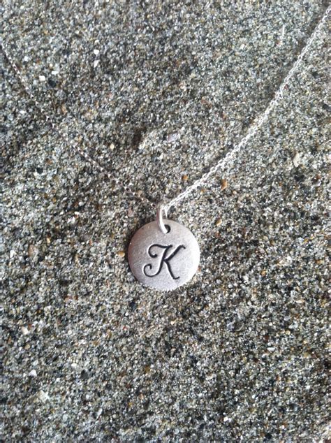 Monogram Necklace Initial Necklace Matte Silver - Etsy