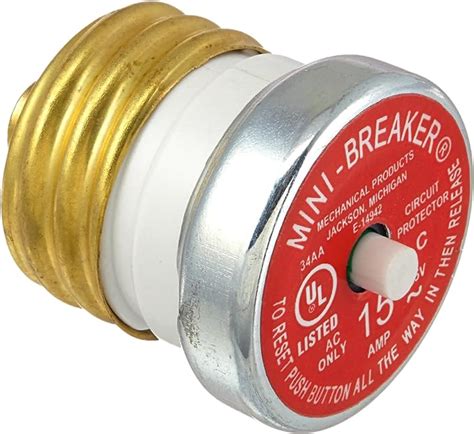 Bussmann BP/MB-15 15 Amp Edison Base Plug Fuse Circuit Breaker, 125V: Amazon.co.uk: DIY & Tools