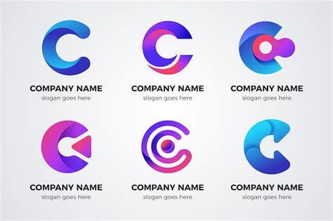 Free Vector | Gradient c logo template collection