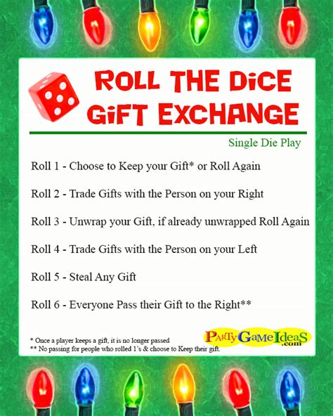 Yankee Swap Rules Printable