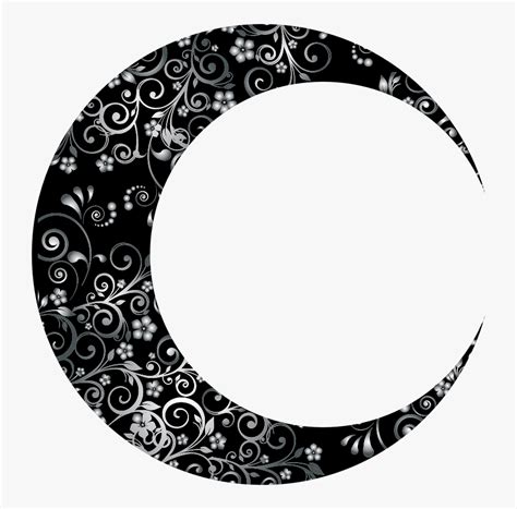 Crescent Black Moon Clipart, HD Png Download - kindpng