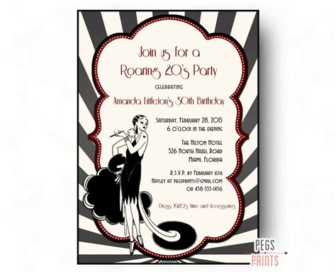 Roaring 20s Invitation 1920's Invitations Printable