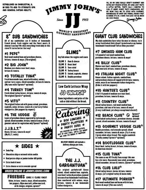 Jimmy John's Menu, Menu for Jimmy John's, Golden, Denver - Urbanspoon ...