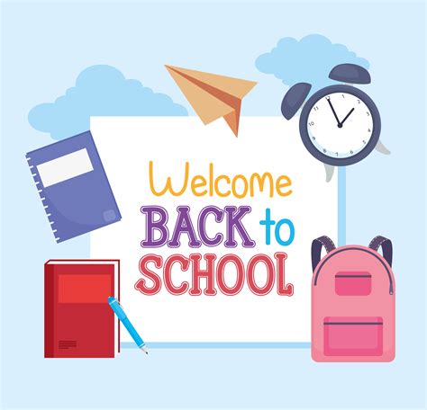 welcome back school poster 6061690 Vector Art at Vecteezy