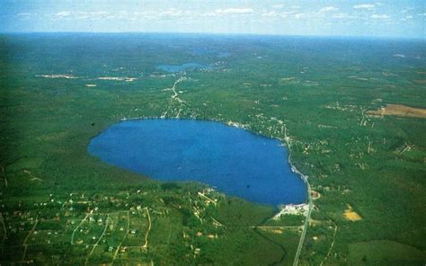 BUDD LAKE NJ GREAT AERIAL VIEW by SCHELLER OF THE LAKE VINTAGE POSTCA…