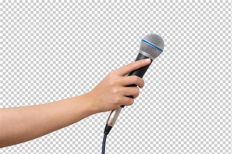 Premium PSD | Hand holding microphone