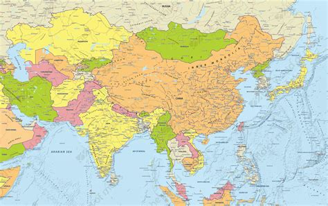 Digital Political Map Central Asia 642 | The World of Maps.com