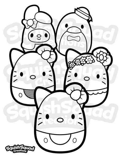 Squishmallow Kitty Coloring Page Printable Squishmallow - Etsy | Hello kitty colouring pages ...