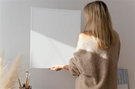 Premium Photo | Blank white canvas for painting