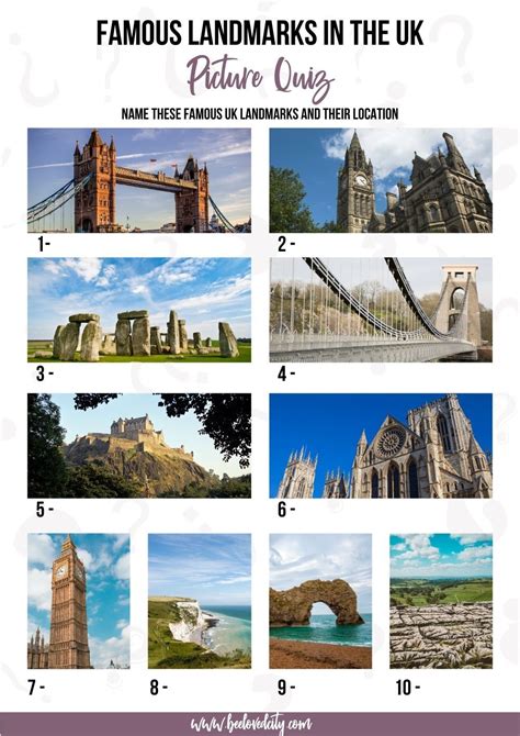 The BEST UK Picture Quiz: 90 Q&As with landmarks, food & more - BeeLoved City in 2021 ...