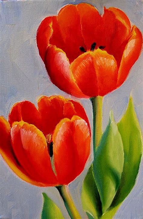 Pin by 박민주 on Tulipán | Flower art painting, Flower painting, Tulip ...