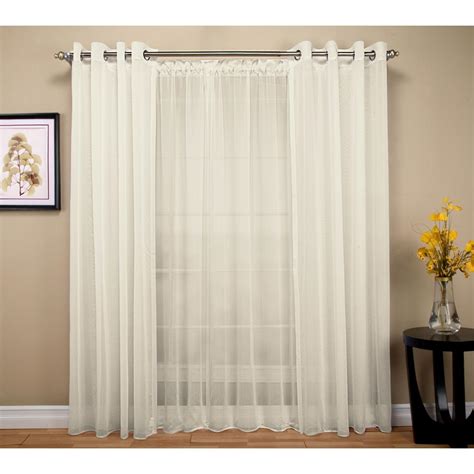 Sheer Tergaline Rod Pocket Sheer Curtain Panel 108 in. W x 96 in. L Ivory-03535-70-296-02 - The ...