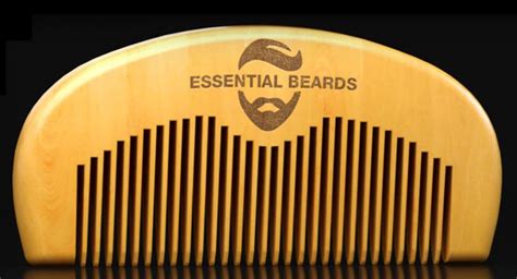 Essential Beards Wooden Beard Comb with Scissors and Hessian Bag on ...