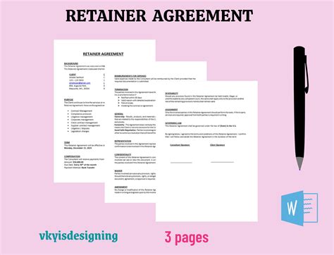 Retainer Agreement, Project Agreement, Client Contract, Scope of Engagement, Legal Contract ...