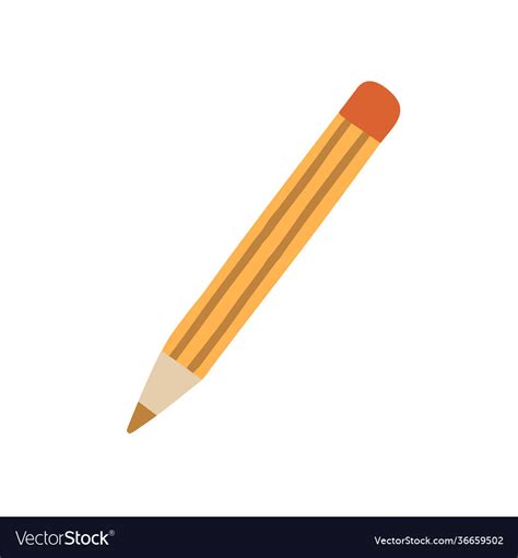 Sharp wooden pencil drawing or writing school Vector Image