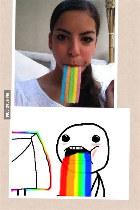 Throwing up rainbow - 9GAG