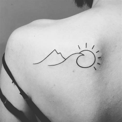 Nature lover minimalist tattoo- Mountain tattoo- Wave tattoo | Minimalist tattoo, Tiny tattoos ...