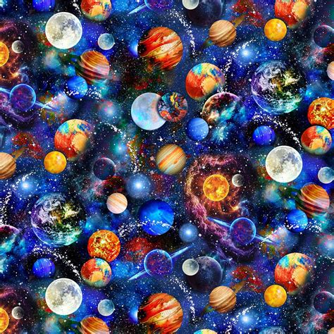 Space Cotton Fabric by the Yard Outer Space Timeless - Etsy