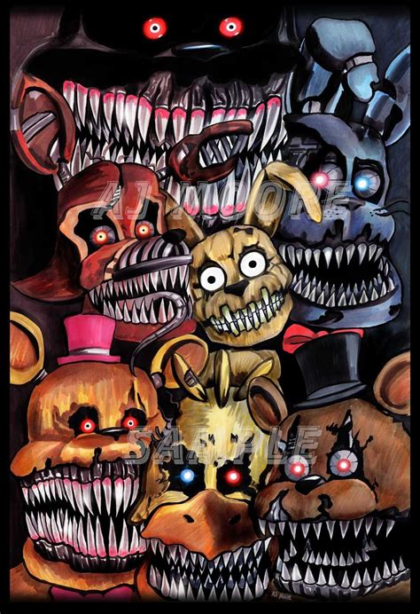 Nightmares Animatronics and Plushtrap | Fnaf, Five nights at freddy's, Fnaf drawings