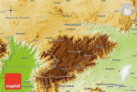 Physical Map of Nilgiris